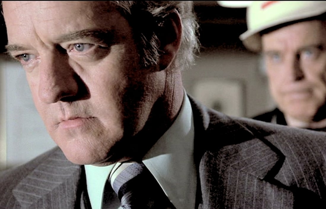 4b. Screen shot from The China Syndrome Herd looks down at the nuclear plant contol room taken over by Jack Lemmon Columbia Pictures