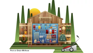How to Organize Garden Tools 22 Image of Tools Organized in a Garden Shed or Garage