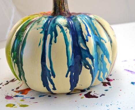 Celebrate Halloween with a Colorful Melted Crayon Pumpkin 3 crayon pumpkin3