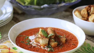 Bacon Sriracha Tomato Soup with Bacon Croutons 1 Soup 0122 600x450 1