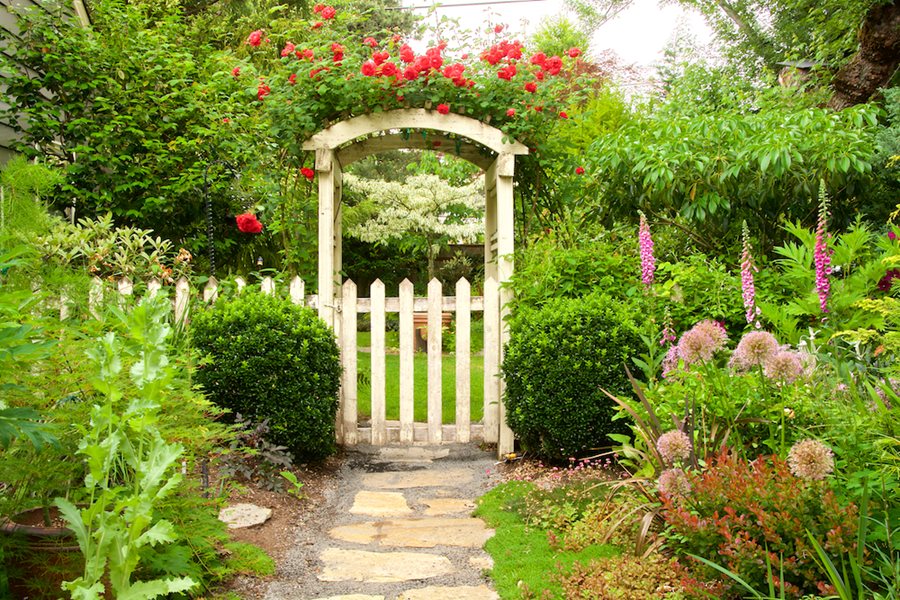 side yard with gate garden gate and arbor garden design 16845