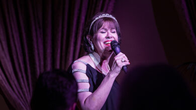 Jazz On the Town with Peggy and Bill Lohr 5 Peggy Lohr belting out a tune