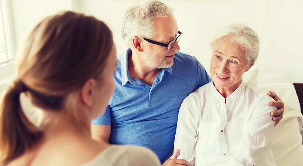 Elderly Parent Having a Conversation with Their Children