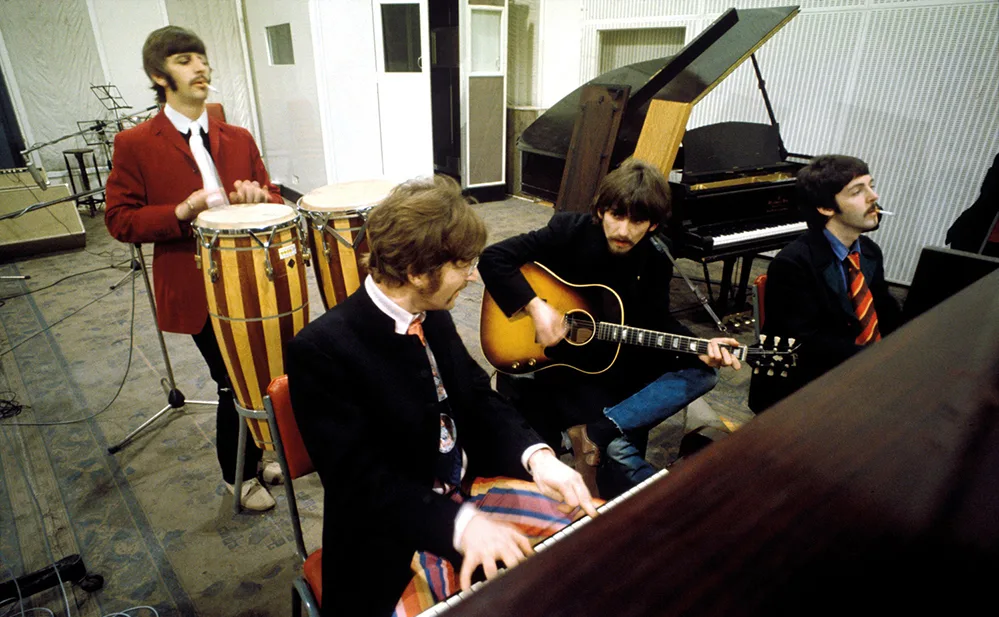 Living the Beatles Legend 3 The Beatles in the studio working on Sgt. Pepper’s Lonely Hearts Club Band.