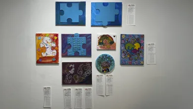 Every Brushstroke Tells a Story 3 Creative expression from the students of Waterfall Academy—artwork featuring interpretations of the autism symbol and more, filled with color and meaning.