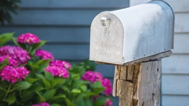 Social Security Ending Paper Checks in 2025 1 Traditional white mailbox on wooden post with flowers, representing the end of Social Security paper check delivery.
