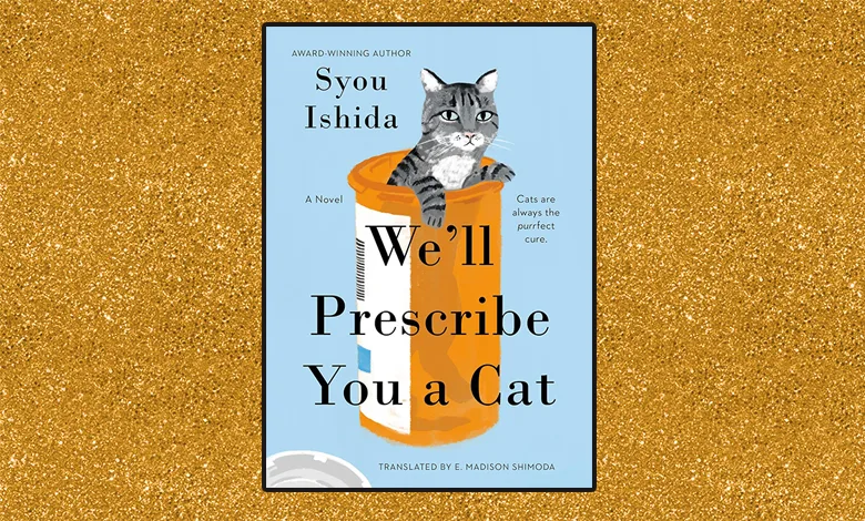 Book cover We'll Prescribe You a Cat by Syou Ishida featuring cats on mint green cover
