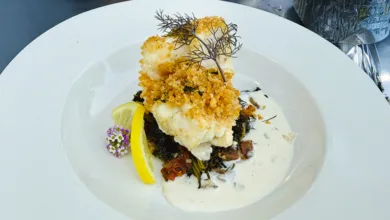 Baked Cod Fillets with Irish Whiskey Sauce, Sautéed Kale, & Bacon 13 Evans cod 0525 780x470 1