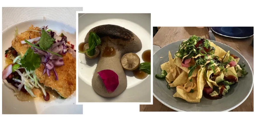What is Specialty Dining on a Cruise? 5 Coconut-crusted fish, poke salad with wonton chips, and mushroom mousse – a specialty dining option on a cruise