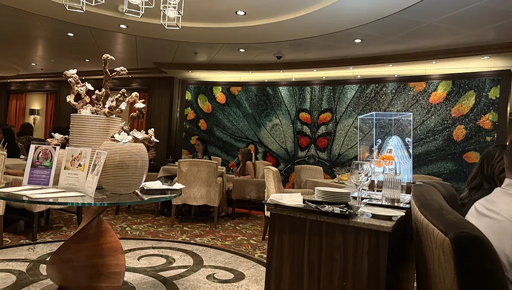 What is Specialty Dining on a Cruise? 4 150 Central Park on Harmony of the Seas Intimate specialty dining option on a Royal Caribbean cruise ship