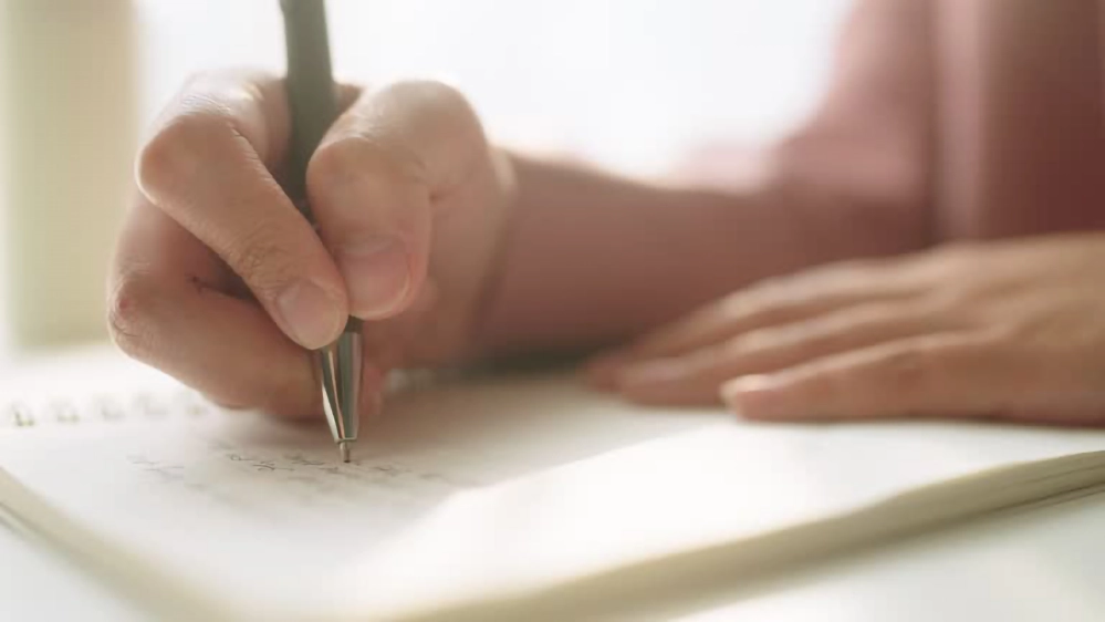 handwriting in a journal